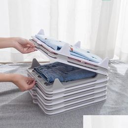 Hangers Racks Clothes Folding Board Plate Stack Dressbook Sweater Shirt Storage Boards Plastic Laundry Organiser Small Size Drop D Dh6P4