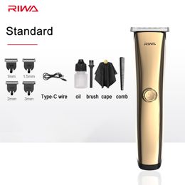 Electric Shavers Youpin Riwa Barber Shop Rechargeable Hair Clipper Tshaped Steel Blade Professional Trimmer For Men With 4 Attachment Combs 230330