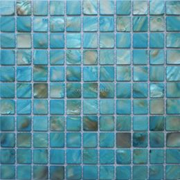 Wallpapers Blue Mother Of Pearl Mosaic Tile For Home Decoration Backsplash And Bathroom Wall AL090 2 Square Meters/lot