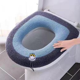 Toilet Seat Covers Winter Warm Cover Mat Pad Cushion Thicker Washable Closestool Handle Bathroom With Accessories Soft J6h2