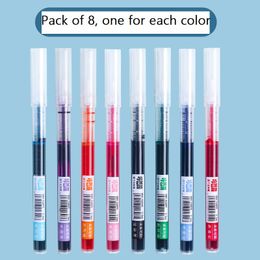 Straight liquid walking ball pen Colour neutral pen Quick drying Student's water-based straight liquid draw pens party gift (one set 8 colorways)