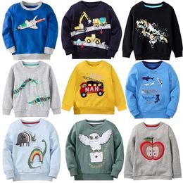 Jackets 100 Cotton Baby Boys Hoodies O Neck Cartoon Coats Spring Autumn Kids Pullovers Children s Sweatshirts Clothing Sets 230329