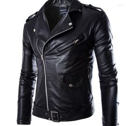 Men's Jackets 2023 Men's Slim Winter Leather Jacket Men Casual Loose PU Vintage Bomber Thick Fashion Windbreak Coat Male Clothing