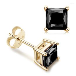 Stud Earrings IOGOU Sterling Silver 5.5x5.5mm Princess Cut Black Moissanite Studs Birthday Jewellery For Women Men Anniversary Gifts