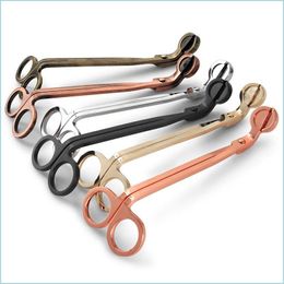 Scissors Candle Wick Trimmer Polished Stainless Steel Wicks Clipper Cutter Rose Gold Candles 6 Colours Drop Delivery Home Garden Tools Dhfqz