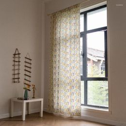 Curtain 2023 Arrival Auntumn Pastoral Style Living Room Fashion Trend Half Shading Household Modern Linen