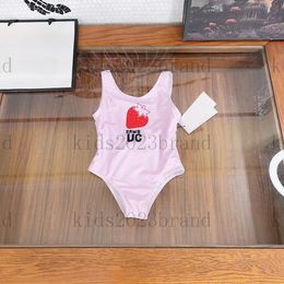 girls one-pieces swimsuits pink color swimsuit designer swimsuit brand children bikini 2023 summer girls swimming suits cotton lining size 80-150cm