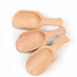 Mini Wooden Scoop Teaspoon Small Salt-Shovel Bath Salt Spoon Milk Powder Scoops Wood Condiment Spoons Coffee Tea Sugar Spoon U0330