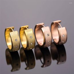 Stud Earrings 1Pcs 2023 Fashion Punk Stainless Steel Zircon Earring For Men Women Trend Rock Party JewelryGift E663