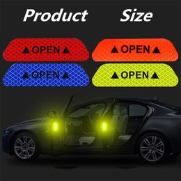 Reflective Sticker Door Security Tape Open Warning Reflective Decals Auto Parts Car Interior Reflective Stickers