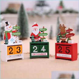 Christmas Decorations Advent Wood Mini Calendars Ornaments For Home Xmas Ornament Creative Childrens Gifts Drop Delivery Garden Fest Dhj09