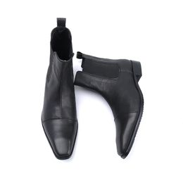 Британский стиль ручного британского стиля мягкие подлинные кожаные сапоги с лодыжкой мужчины черные мотоцикл короткие ботинки черная обувь Botas! US6-12