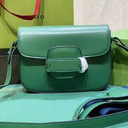 Square Cross Body Bag Handbags Genuine Leather Metal Hardware Hasp Women Shoulder Bags Flap Clutch Purse Classic Red Green Stripe Cell Phone Pocket Wallets