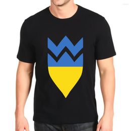 Men's T Shirts T-shirt O-neck Print Ukraine Coat Of Arms Flag Cotton Top Mens Custom Made Short-sleeved Fashion