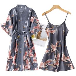 Women's Sleepwear Women's Rayon 2PCS Dress Bridal Women's Wedding Dress Wedding Dress Lace Sexy Kimono Bathroom Evening Dress Casual Pajamas 230330