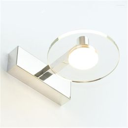 Wall Lamps Crystal Light Bathroom Toilet Vanity Mirror Lamp Single Head Anti Fog Antirust Front LED