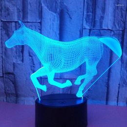 Night Lights 3D LED Light Running Horse With 7 Colors For Home Decoration Lamp Amazing Visualization Optical Illusion Awesome