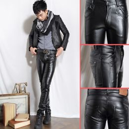 Men's Jeans HOO 2023 Autumn men leather pants Cultivate one's morality feet Leisure PU HO 230330