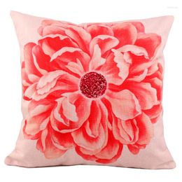 Pillow 5 Colours Flower Printed Decorative Cover 45 Red Blue Plant Home Sofa Chair Office Car Bed Pillowcase