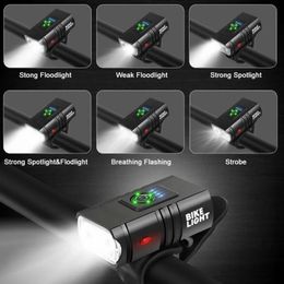 1000LM Bike Light Headlight T6 Bicycle Flashlight LED USB Rechargeable Torch Aluminium Alloy Cycling High Beam Low Accessories