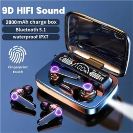 M19 Wireless Headphones headsets bluetooth earphones with Flashlight 2000mAh Battery 5.1 BT TWS Headset In-ear Earbud for IOS Android Sports Earphone