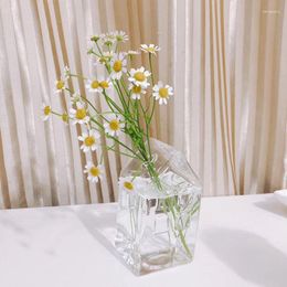 Vases Flower Vase For Table Decoration Living Room Fleur Ornaments Handmade Dried Mini Transparent Glass