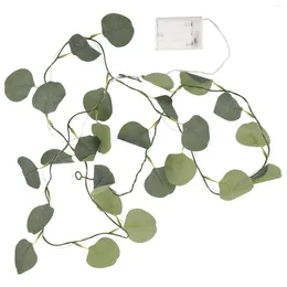 Decorative Flowers Eucalyptus Leaf Lamp Rattan Decor Garland Light String Leaves Room Decoration Vines Bedroom Copper Wire Party