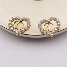 New Hoop Fashion Love Ohrstecker Set mit Diamant Set mit Perle G Schmuck Ohrringe Paar Ohrringe