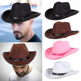 Berets Polyester Adult Fancy Dress Wild West Cap Western Cowgirl Studded Cowboy HatBerets Pros22