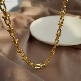 Choucong Ins Brand Sell u Style Necklace 18k Gold Fill High Quality Women Men Link Chain Necklaces Gift