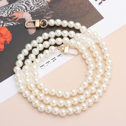 Bag Parts Accessories 810mm Pearl Strap for s Handbag Handles DIY purse Replacement Long Beaded Chain Shoulder Straps Belt 230330