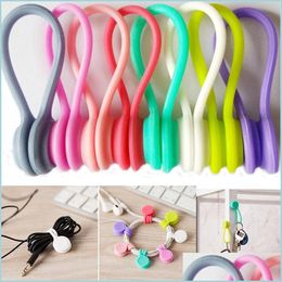 Other Housekeeping Organisation Magnetic Headphone Earphone Cord Winder Wrap Cute Multifunction Magnet Usb Cable Holder Organiser Dhdbl