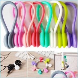 Other Housekeeping Organization Magnetic Headphone Earphone Cord Winder Wrap Cute Multifunction Magnet Usb Cable Holder Organizer Dhdbl