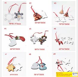 Sublimation Blank Mdf Christmas Ornaments Decoration Hot Transfer printing DIY Consumable Xmas Tree Pendant For Stocking Snowflake