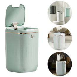 Waste Bins 20L intelligent trash can automatically waterproof electric large capacity waste kitchen bathroom bedroom bathroom automatic sensor waste 230330