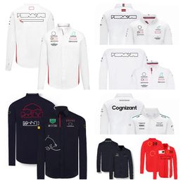 2023 new F1 racing suit long-sleeved shirt Team POLO shirt custom shirt men and women long-sleeved lapel new T-shirt