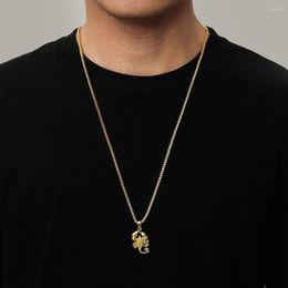 Pendant Necklaces Trend Street Scorpion Golden Necklace For Men Hip Hop Steel Sweater Chain Fashion Jewellery Party Accessories