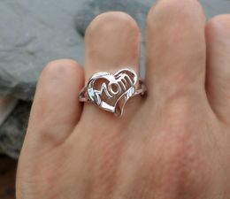 Solitaire Ring New Love Heart MoM Mother's Day Gift Silver Color Rings for Women Fashion Jewelry 2022 Y2303