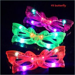 Other Festive Party Supplies Woman Man Boy Girl Blinking Led Blind Eye Glasses Light Up Flashing Mask Glow Decoration Drop Dhpx7