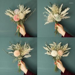 Decorative Flowers Artificial Eucalyptus Leaf Babys Breath Gypsophila Bouquet Bouquets For Wedding Party Home Decoration