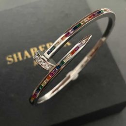 2023 designer carti bracelet Jewellery bangle Silver Industry Rainbow Zircon Bracelet Female INS Small Design Light Luxury Exquisite Fashion