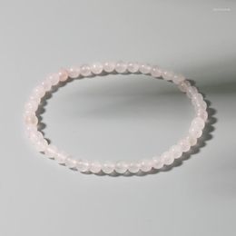 Strand 4MM Mini Rose Quartz Bracelet Energy Bracelets Tiny Natural Stone Statement Charm Beaded Couples