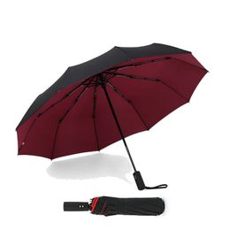 Umbrellas Fully Automatic Umbrella Men's 10Ribs Double Layer Umbrella Large Wind and UV Resistant Sombrilla Sun Rain Folding Umbrella 230330