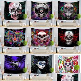 Other Home Textile Skl Tapestry Halloween Wall Hanging Yoga Mat Beach Towel Picnic Blanket Sofa Er Costume Party Backdrop Drop Deliv Dhepu