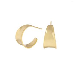 Hoop Earrings Small And Luxury Design Feel Versatile Irregular Wide Face Matte Earstuds 925 Sterling Silver Female Texture