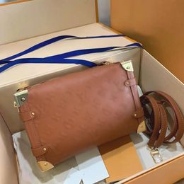 Vintage trunk box louvis M46358 M21741 Embossed bag tote soft Luxury Designer Genuine leather Womens mens purse travel bag Shoulder handbags crossbody clutch bags