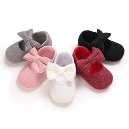 First Walkers Spring Autumn born Infant Bowknot Princess Shoes Children's Walking Shoes Soft Sole Non slip First Step 230330