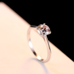 Brand Classic Design Shiny Gem s925 Silver Ring Fashion Romantic Women Zircon Ring Wedding Banquet Jewelry Accessories Gift