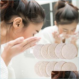 Bath Brushes Sponges Scrubbers Round Natural Loofah Pad 5.5Cm/6Cm/7Cm/8Cm Makeup Remove Exfoliating And Dead Skin Shower Brushes Dhwz9