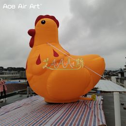 2023 Quality Inflatable Rhubarb Chicken Hen Mascot Air Blown Cartoon Animals For Outdoor Indoor Yard Decorations